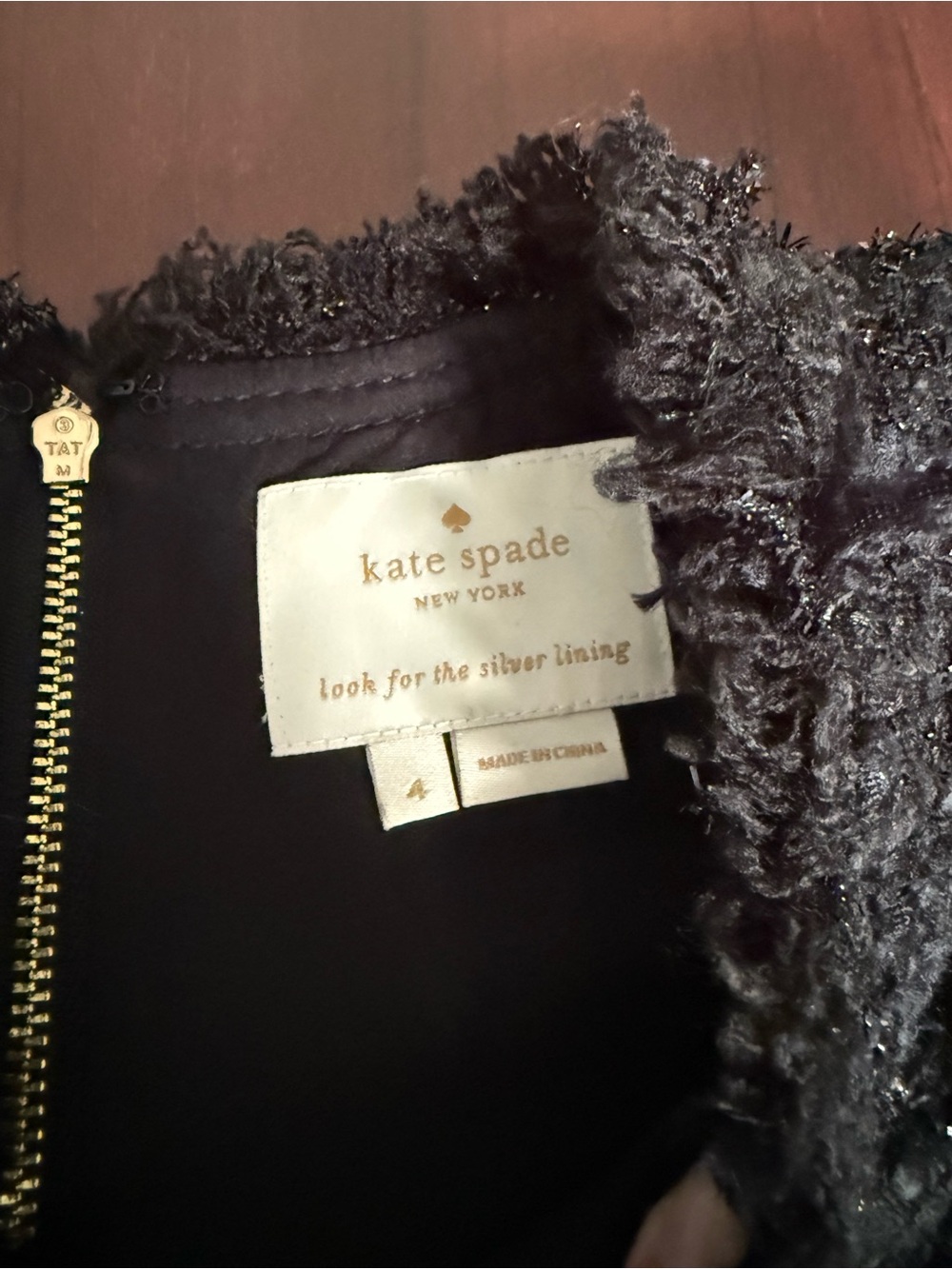 Kate Spade Sleeveless Black Tweed A-Line Dress - Picture 7 of 11